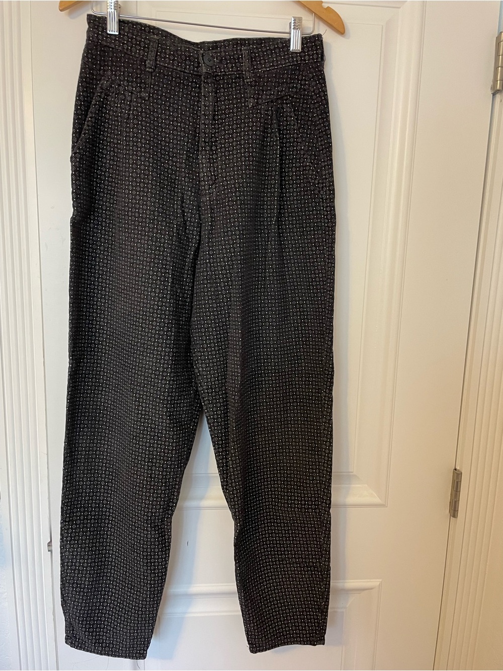 Vintage Black Patterned Trousers